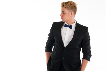 Close-up portrait of a handsome young man