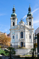 Fototapeta na wymiar St. Mary Magdalene church, spa town Karlovy Vary, Czech republic