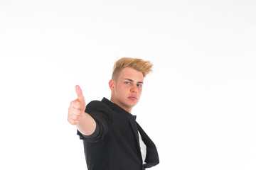 Close-up portrait of a handsome young man