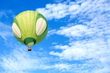 Hot air balloon with blue sky background
