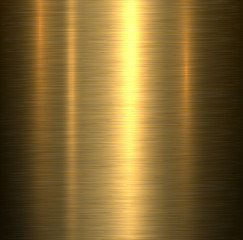 Metal background, gold brushed metallic texture plate.