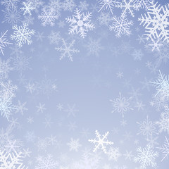 Winter frozen background with snowflakes