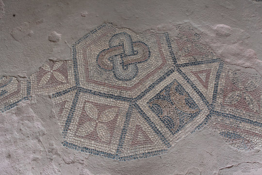 The Ancient Mosaic in Antandrus Ancient City, Turkey.