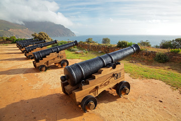 Old cannons at Chapmans Peak, Hout Bay near Cape Town