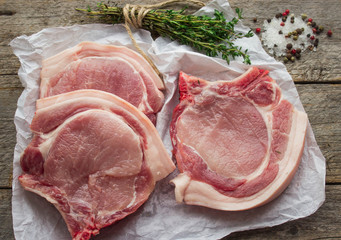 raw pork chops