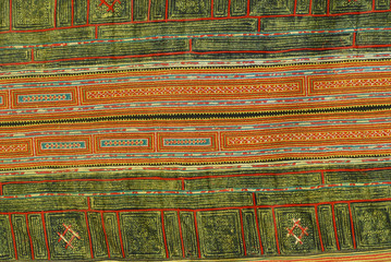 Detail of Black Miao traditional women's costume, Sapa, Vietnam.