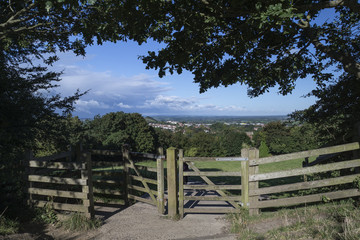 View from top of Glastonbury Tor overlooking Glastonbury town in © veneratio