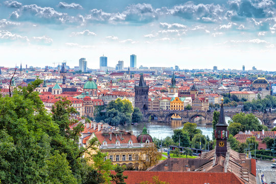 Bridges and rooftops of Prague