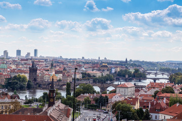 Fototapeta premium Bridges and rooftops of Prague