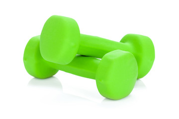 Two green dumbells