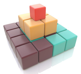 Obraz premium 3d colorful pyramid of cubes