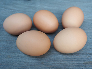 eggs on the wooden table