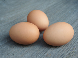 eggs on the wooden table
