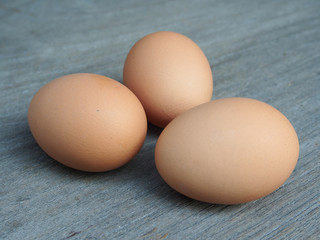 eggs on the wooden table
