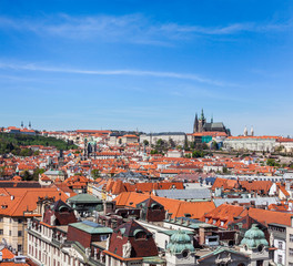 Fototapeta na wymiar View of Stare Mesto (Old City) and and St. Vitus Cathedral