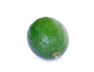 Image of green lime isolated over white background