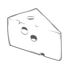 Cheese Chunk isolated on a white background