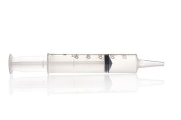 Large feeding syringe isolated on a white background