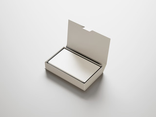 White business cards in the white box