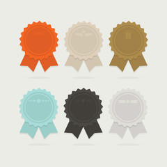 Abstract empty ribbon award bows set with shadows