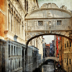Fototapety  Wenecja - most westchnień, obraz retro
