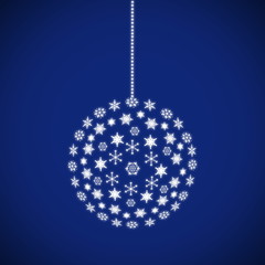 Christmas ball on a blue background