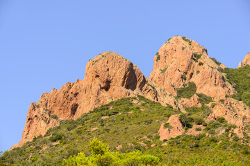Fototapeta premium Rote Felsen am Cap Roux - Cote d'Azur, Frankreich