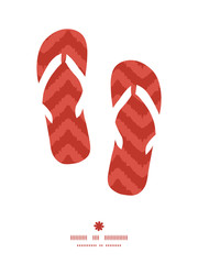 Vector colorful ikat chevron flip flops silhouettes pattern