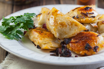 Fried dumplings with meat