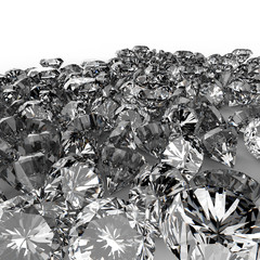 Diamonds 3d composition on white