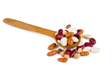 various beans isolated on white
