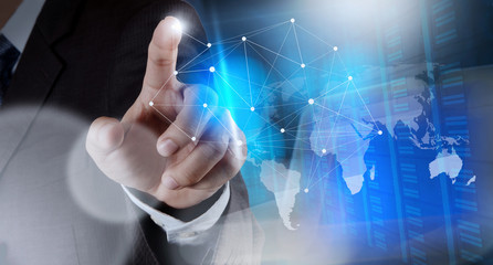 businessman working with new modern computer show social network