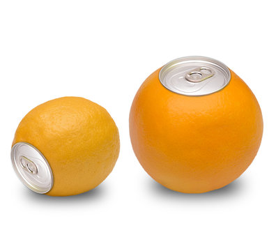 Zitrone und Orange mit Dosenverschluss