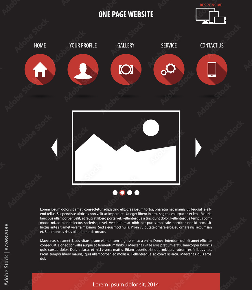 Sticker One page website design template vector illustration, eps10