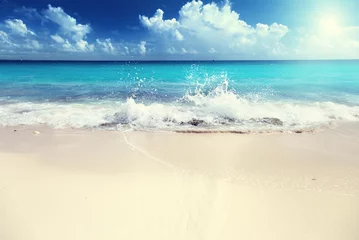 Crédence de cuisine en verre imprimé Plage et mer sable de plage mer des caraïbes