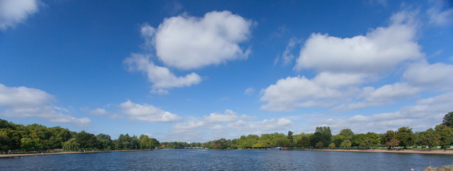 View of Hyde park pond, London