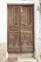 old vintage green wooden door