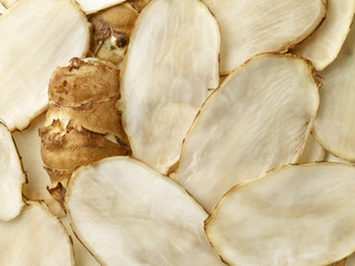 Jerusalem artichoke slices background