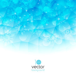 Merry Christmas greeting card with snowflakes