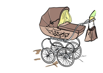 Fototapeta na wymiar baby carriage