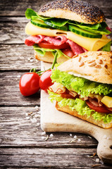 Freshly made sandwiches
