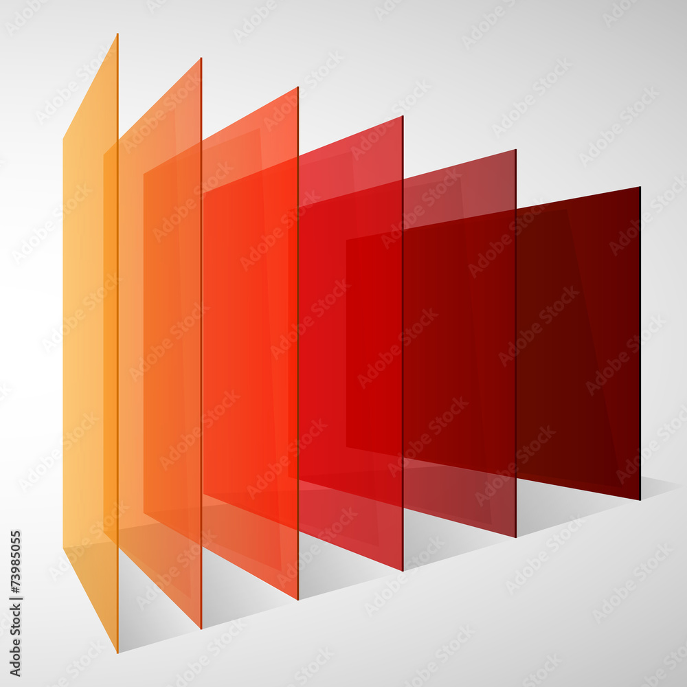 Aufkleber Perspective colorful abstract rectangles on white background