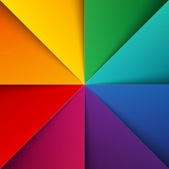 Fototapeta premium Rainbow colorful folded paper triangles background