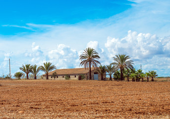 Fototapeta premium Spanish medieval country house. Place for your text.