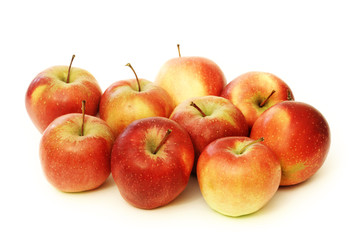 A lot of red apples isolated on white