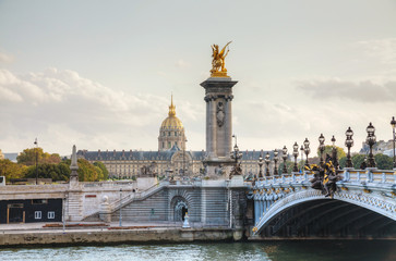 Fototapeta na wymiar Alexander III bridge in Paris