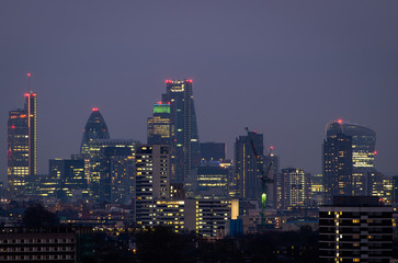 London, city skyline from Parliament Hill