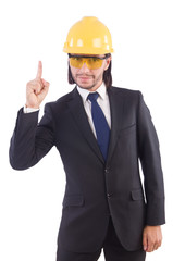 Young architect isolated on white