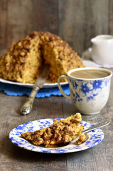 Piece of the cake ''Anthill'' on a colorful plate.