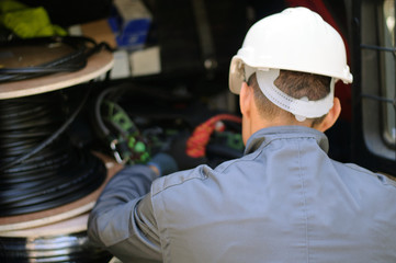 Telephone Engineer At Work